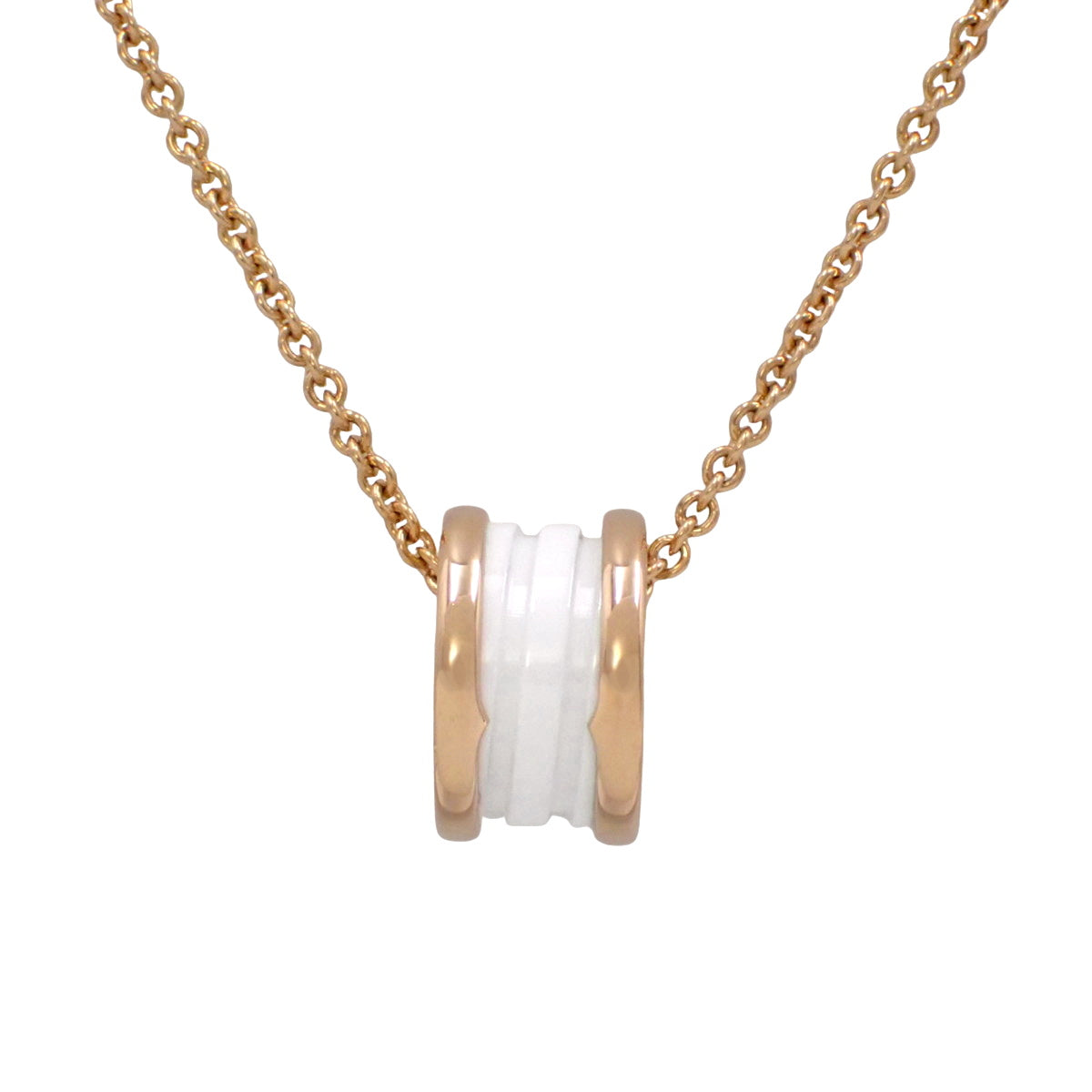 B.zero1 Necklace in 18K Pink Gold, PG and White Ceramic