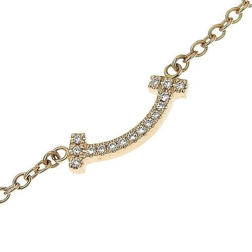 18K 玫瑰金和 PG 钻石微笑迷你手链