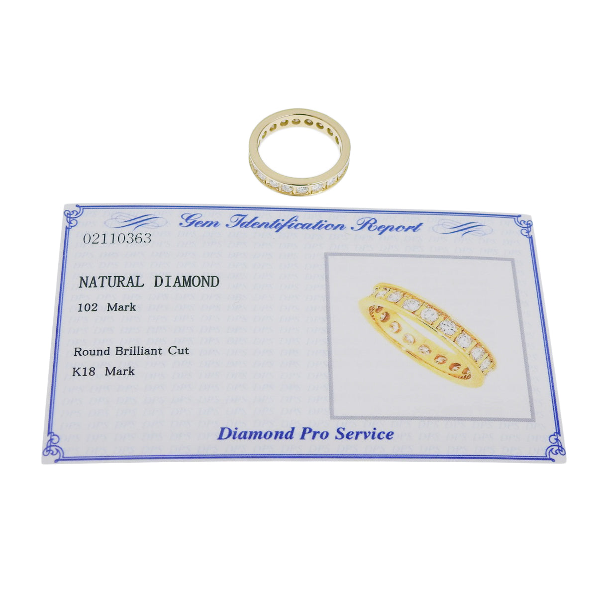 永恒钻石戒指 D1.02 K18 黄金 YG