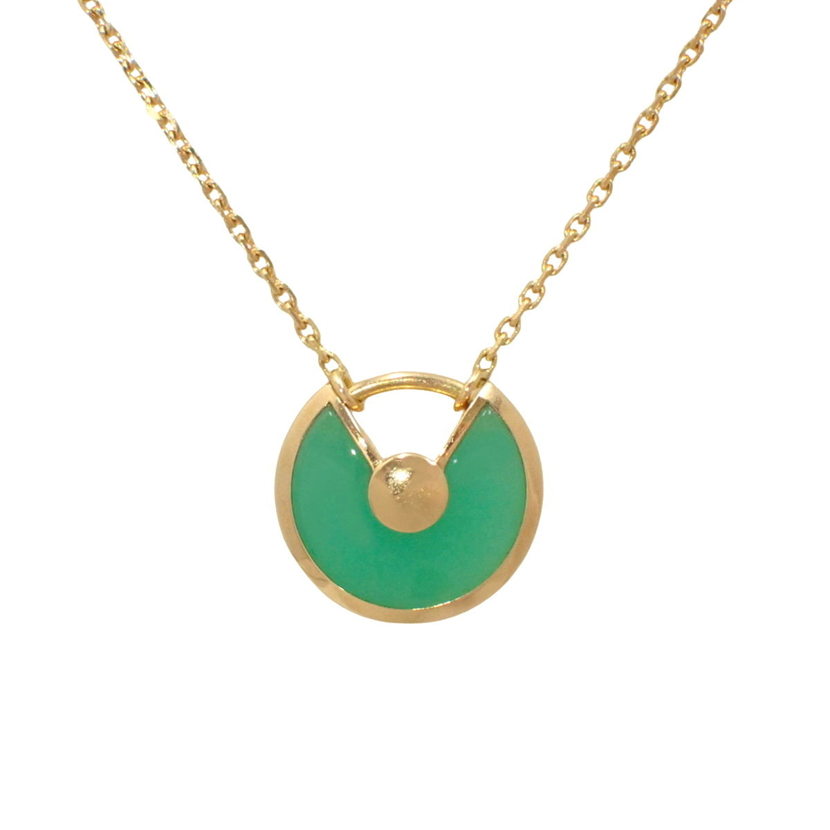 Amulet de Cartier 项链,18K 黄金镶嵌钻石和绿玉髓。