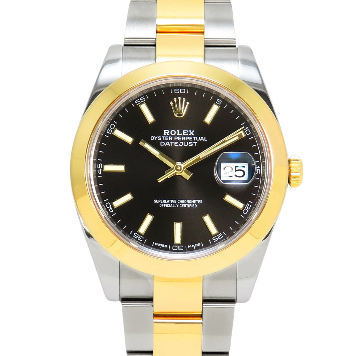 126303 日志型41型黄金款 随机编号 自动上链 黑色蚝式表带