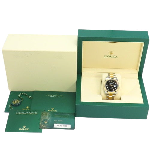 126303 Datejust 41 YG, random serial number, automatic winding, black Oyster bracelet.