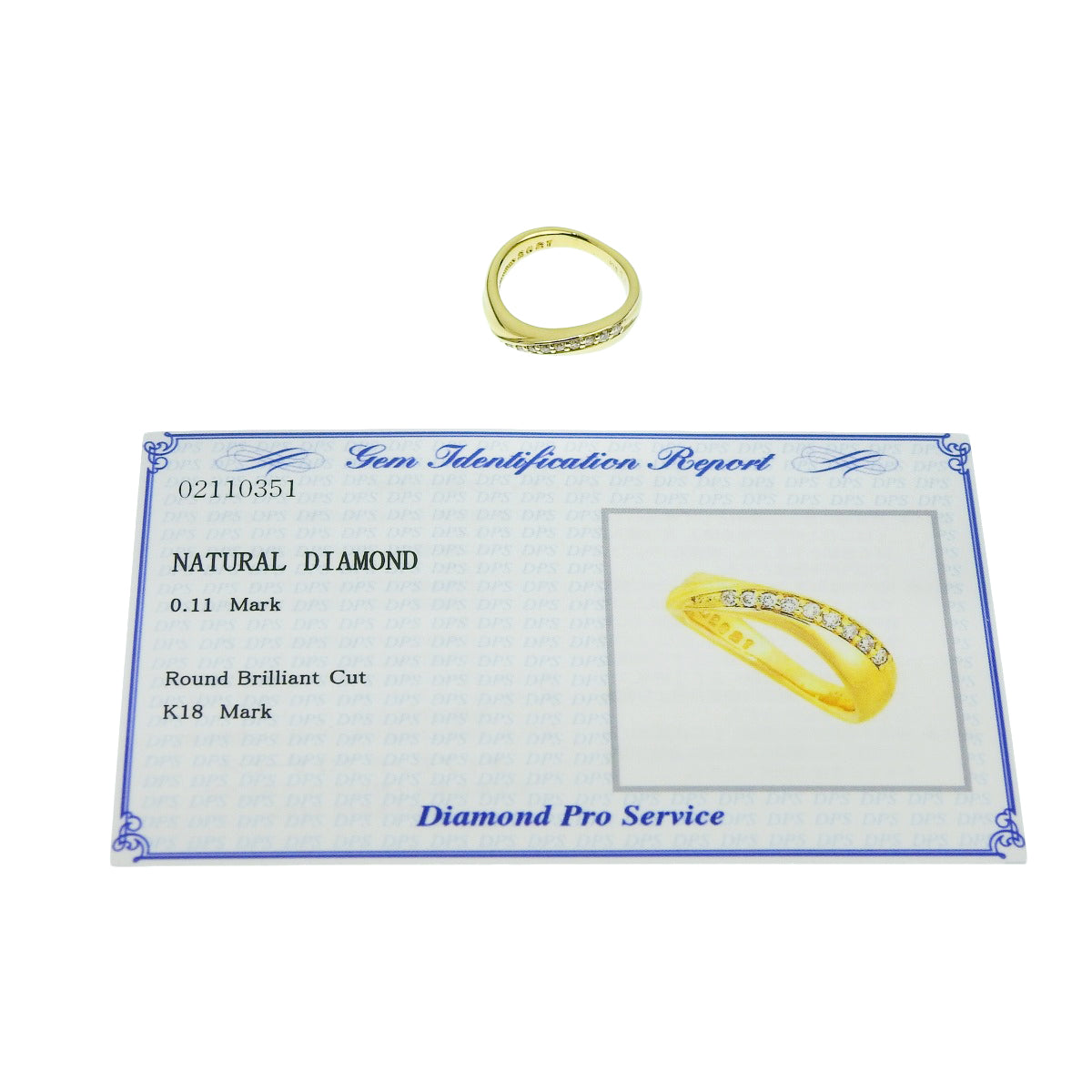 钻石戒指 D0.11 K18 黄金 YG