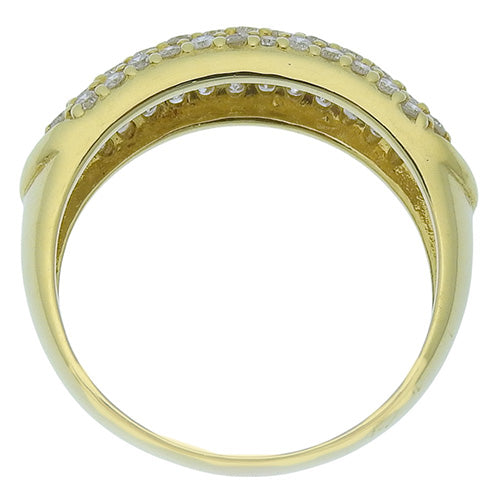 ダイヤモンド リング D1.00 K18 イエローゴールド YG パヴェ