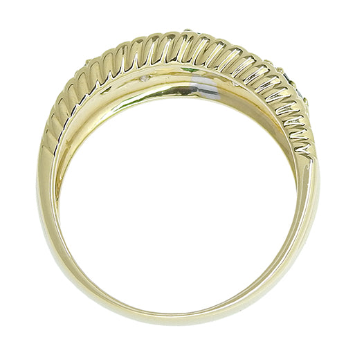 エメラルド サファイア ダイヤモンド リング SE0.76/D0.04 K18 イエローゴールド YG