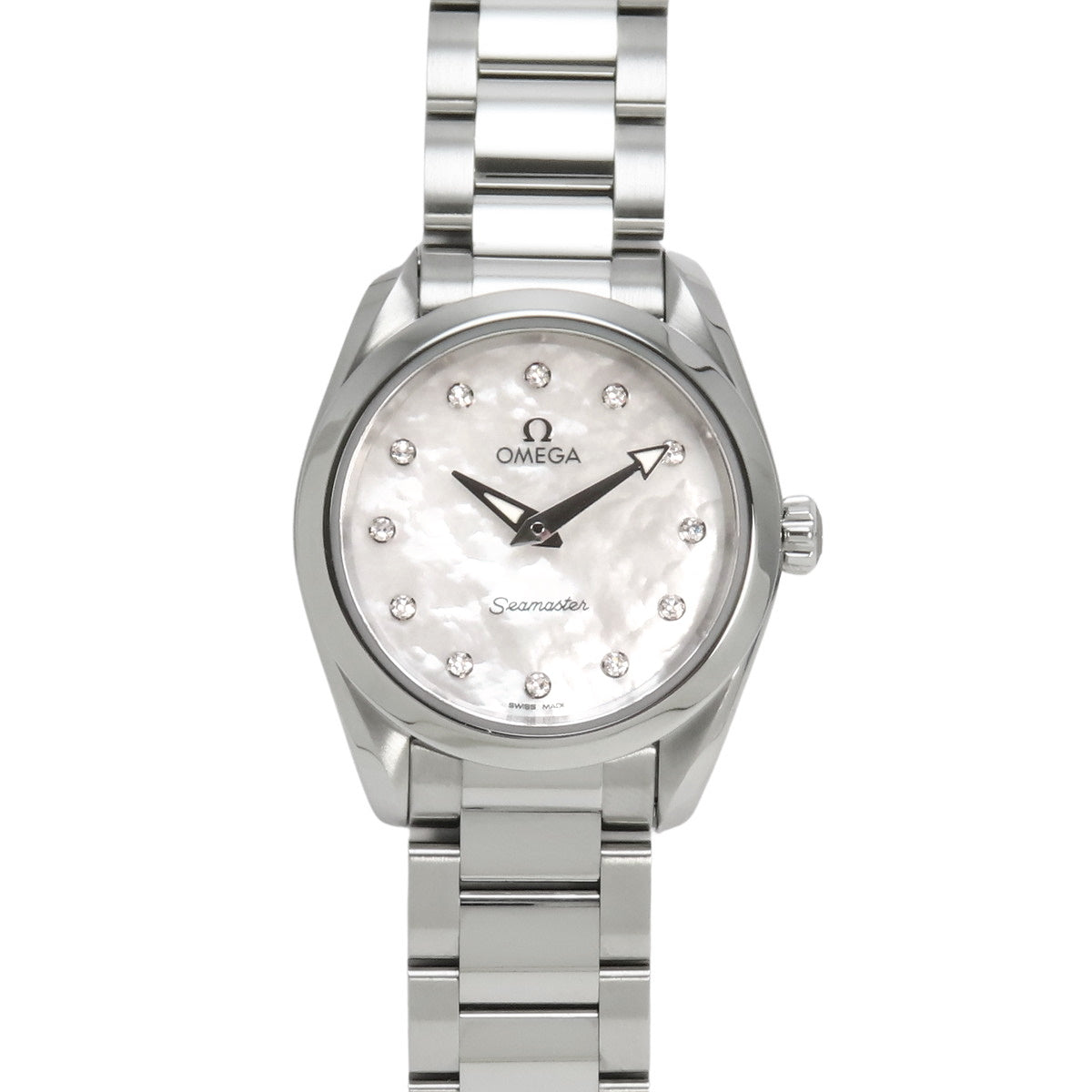220.10.28.60.55.001 Seamaster Aqua Terra 150M Stainless Steel Quartz White Shell 12PD