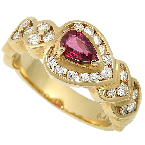 ルビー ダイヤモンド リング R0.45/D0.43 K18 イエローゴールド YG