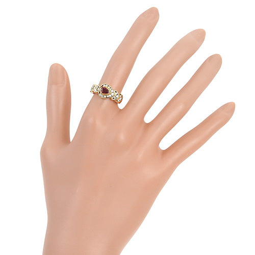 18K 黄金 (YG) 红宝石和钻石戒指 R0.45/D0.43