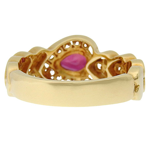 ルビー ダイヤモンド リング R0.45/D0.43 K18 イエローゴールド YG