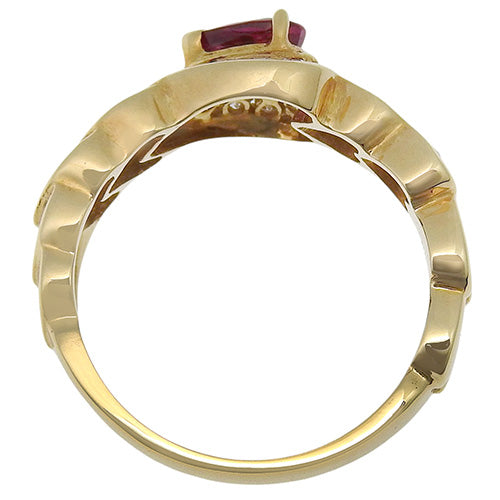 18K 黄金 (YG) 红宝石和钻石戒指 R0.45/D0.43