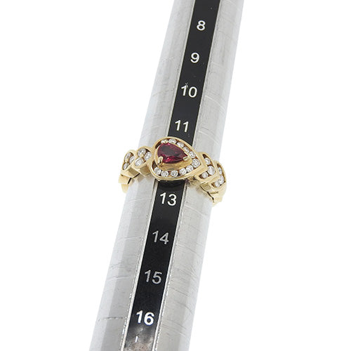 ルビー ダイヤモンド リング R0.45/D0.43 K18 イエローゴールド YG