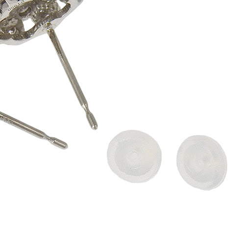 Flower motif diamond earrings D0.20,0.41/D0.21,0.41 Pt950 platinum
