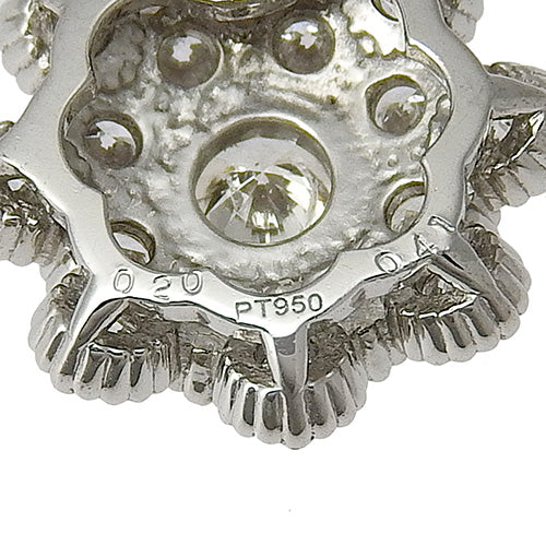 Flower motif diamond earrings D0.20,0.41/D0.21,0.41 Pt950 platinum
