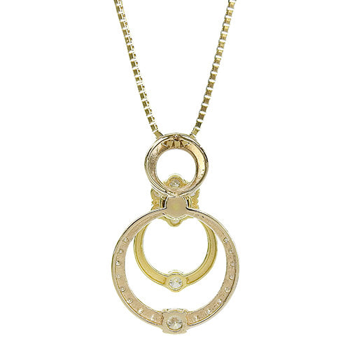 Flower Motif Diamond Swing Necklace D0.80 K18 Yellow Gold YG K18 Pink Gold PG