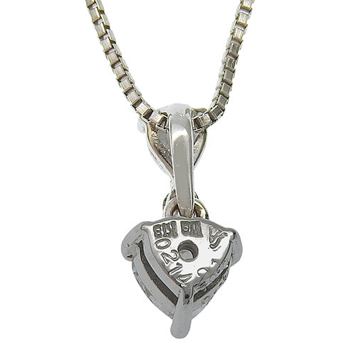 Pink Diamond Heart Necklace D0.214,0.10/PD0.02 K18 White Gold WG
