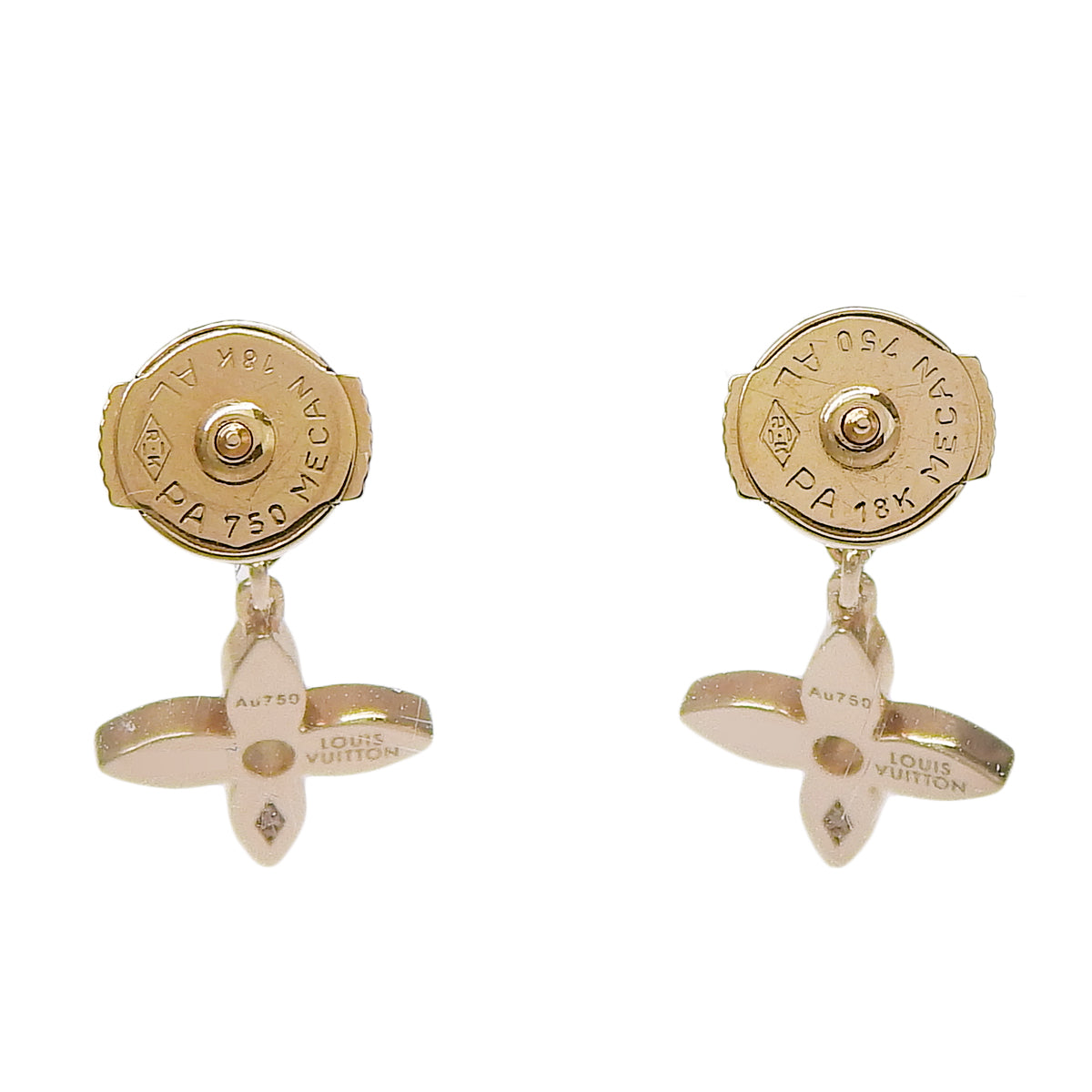 LV耳钉,Monogram系列,镶钻,18K粉金(PG)