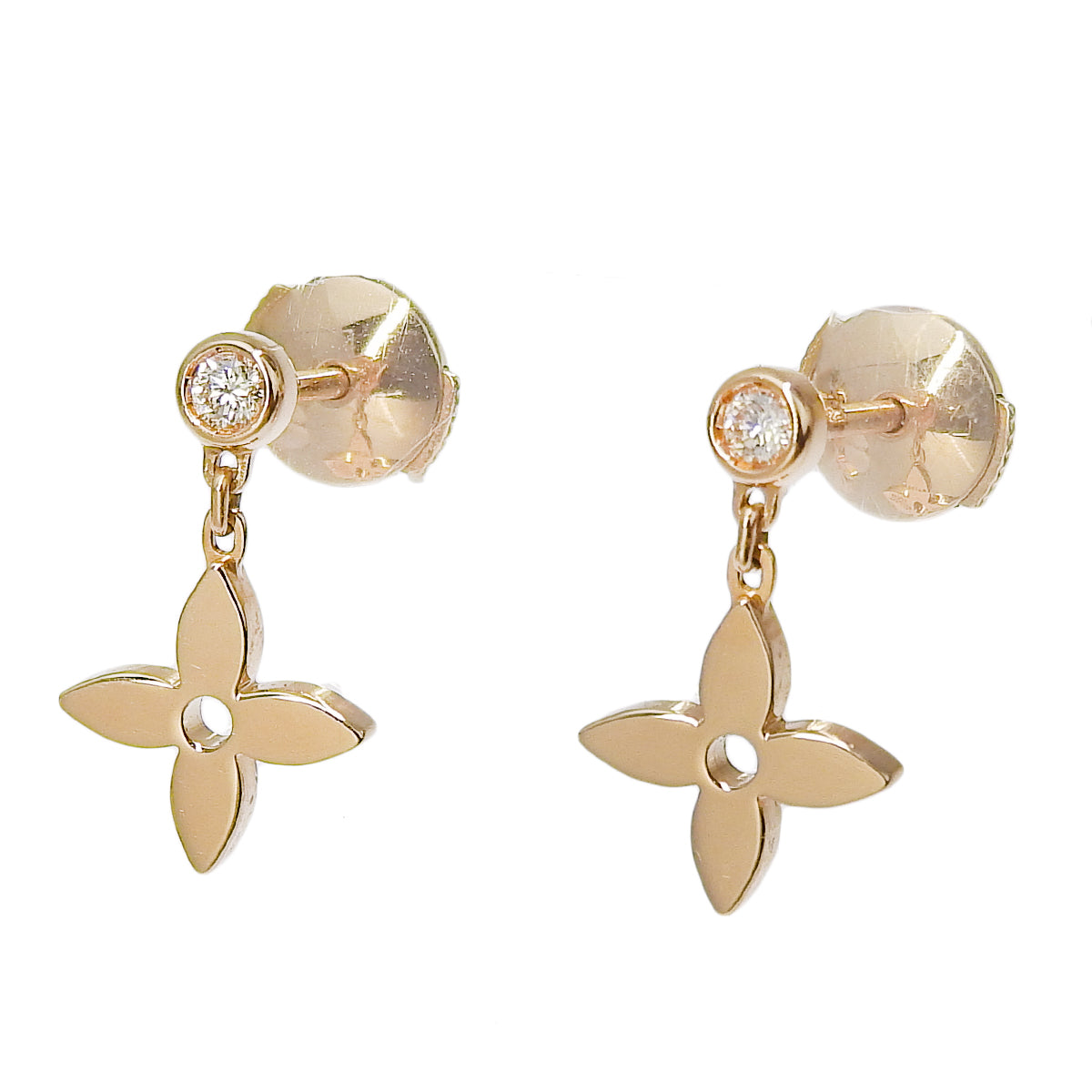 ピアス LV ピュス モノグラム ダイヤモンド ダイヤモンド K18 ピンクゴールド PG