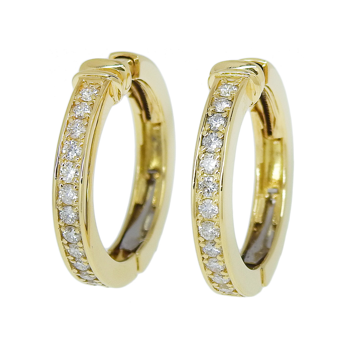 Diamond earrings D0.47,0.47 K18 yellow gold YG