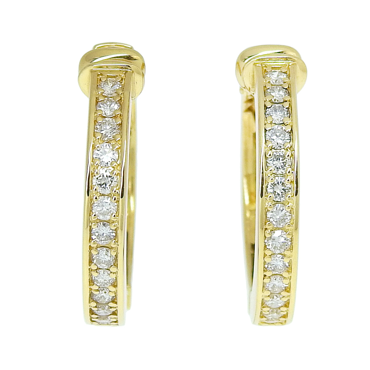 Diamond earrings D0.47,0.47 K18 yellow gold YG