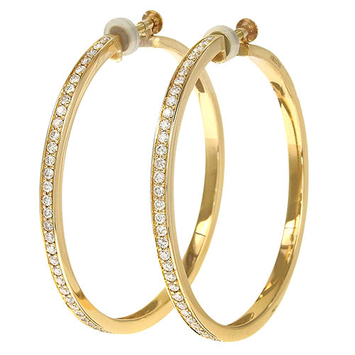 Diamond Hoop Earrings D0.50/D0.50 K18 Yellow Gold YG