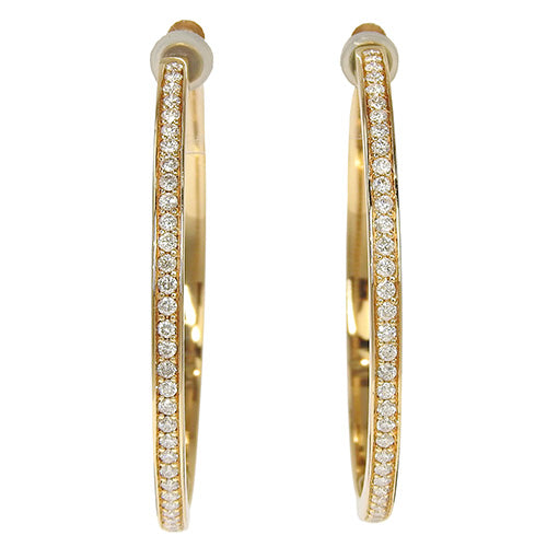Diamond Hoop Earrings D0.50/D0.50 K18 Yellow Gold YG