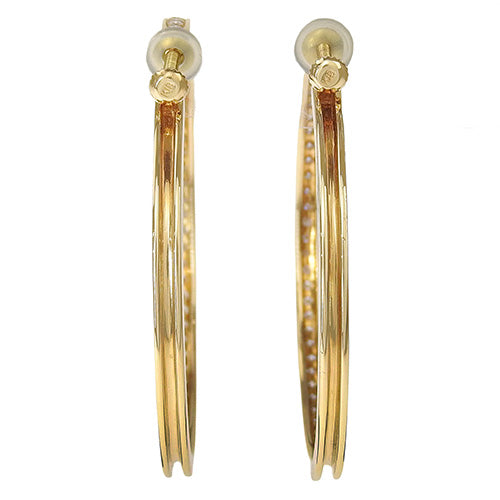 Diamond Hoop Earrings D0.50/D0.50 K18 Yellow Gold YG