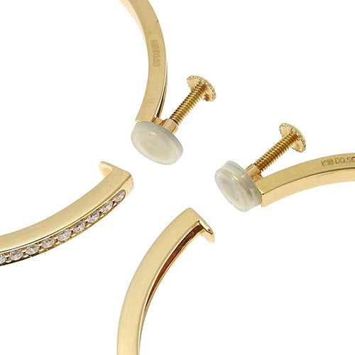 Diamond Hoop Earrings D0.50/D0.50 K18 Yellow Gold YG