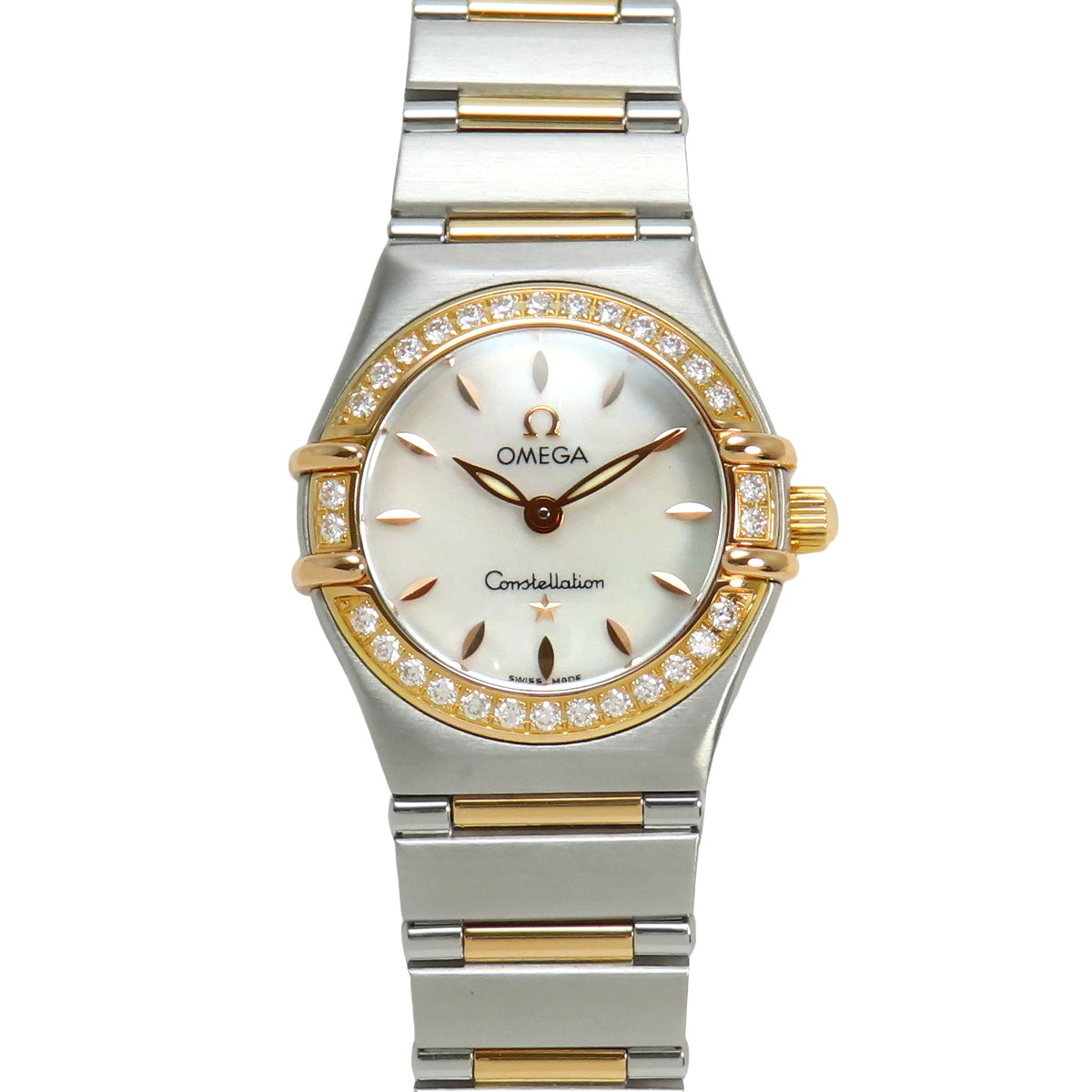 1360.72 コンステレーション K18PG×SS クオーツ ホワイト シェル文字盤 ダイヤベゼル