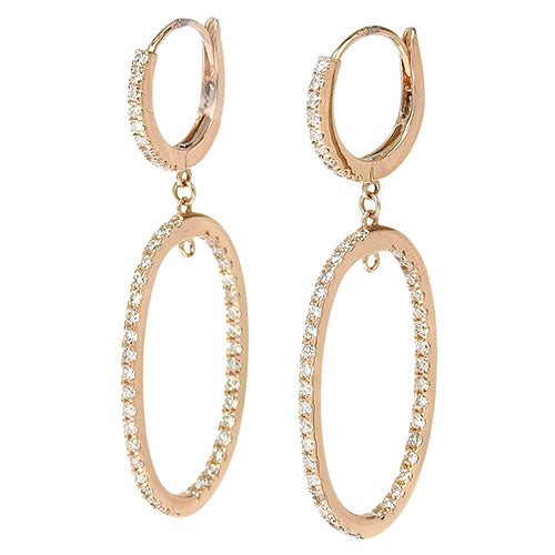 Hoop earrings D0.35/D0.35 K18 pink gold PG