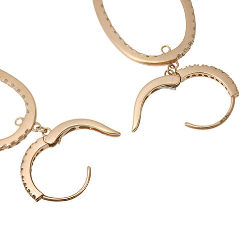 Hoop earrings D0.35/D0.35 K18 pink gold PG