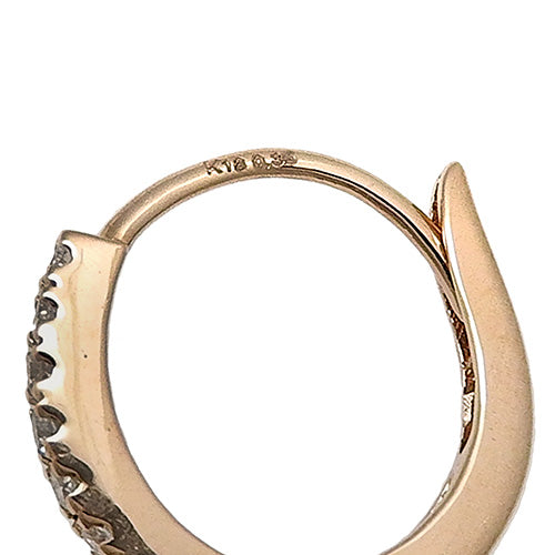 Hoop earrings D0.35/D0.35 K18 pink gold PG