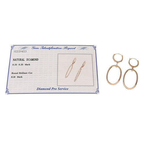 Hoop earrings D0.35/D0.35 K18 pink gold PG