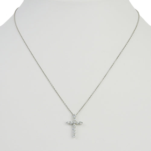 スモールクロス ネックレス ダイヤモンド Pt950プラチナ 11PD