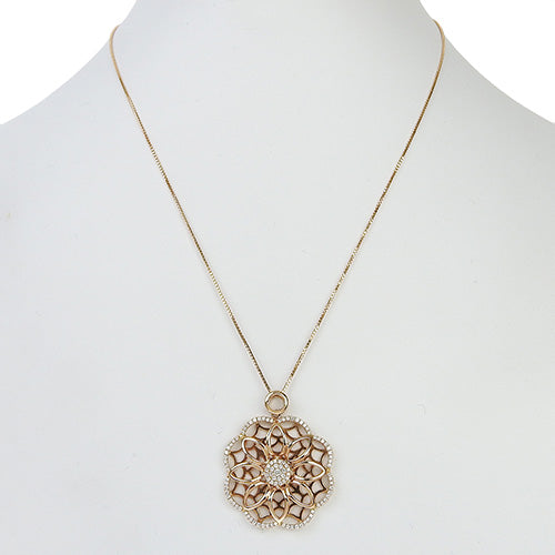 钻石花项链 D0.54 K18 粉红金 PG