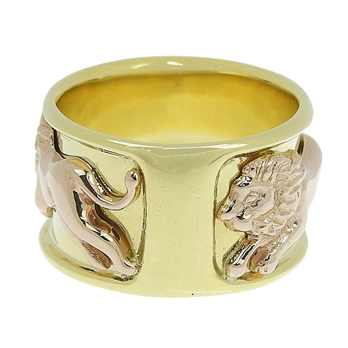 狮子钻石戒指 D0.03 Pt900 铂金 K18 黄金 YG