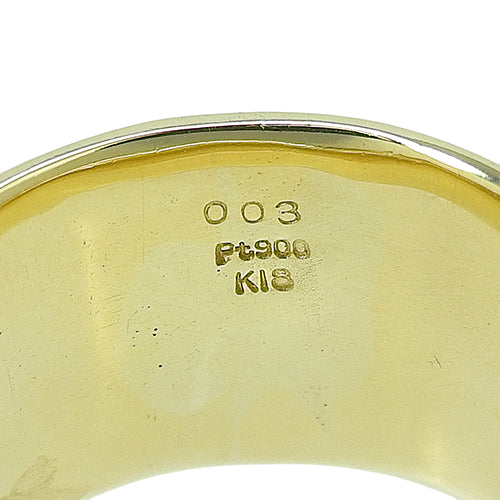 狮子钻石戒指 D0.03 Pt900 铂金 K18 黄金 YG