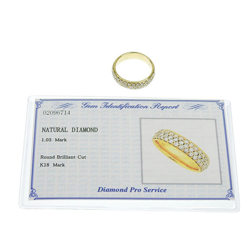 钻石半永恒戒指 D1.03 K18 黄金 YG