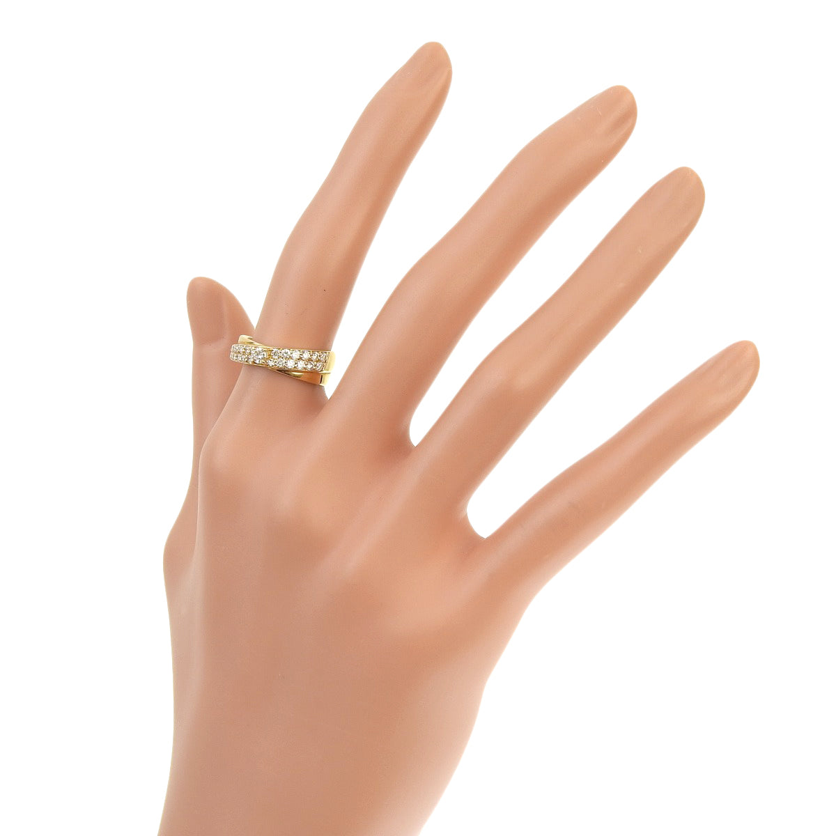 Double Diamond Ring D0.51 K18 Yellow Gold YG