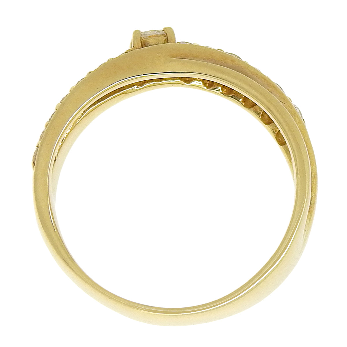 Double Diamond Ring D0.51 K18 Yellow Gold YG