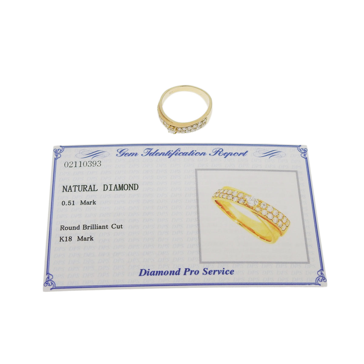 Double Diamond Ring D0.51 K18 Yellow Gold YG