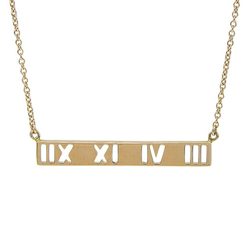 Atlas Bar Necklace with Diamonds in 18K Pink Gold and PG