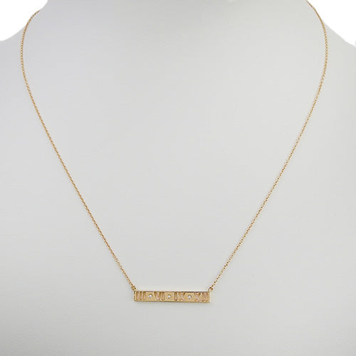 Atlas Bar Necklace with Diamonds in 18K Pink Gold and PG