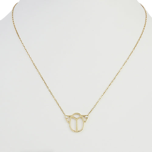 Scarab Necklace with Diamonds and 18K Yellow Gold (YG, 2PD)