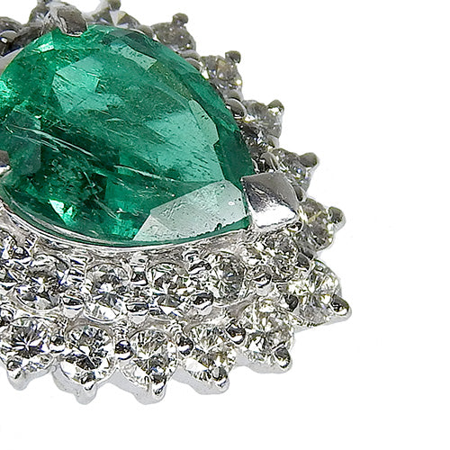 Emerald and diamond necklace, E1.43/D0.447/D0.65, Pt900 platinum, Pt850 platinum