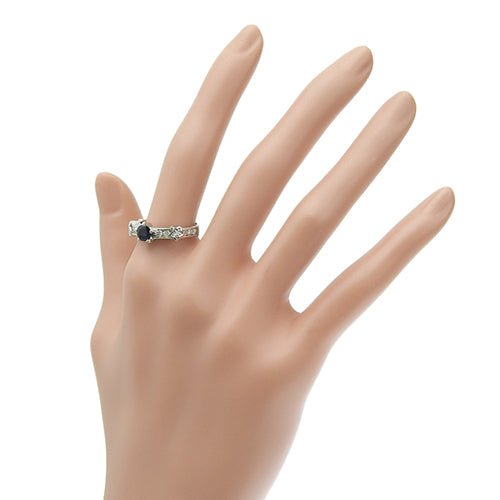 Sapphire and Diamond Star Ring S0.629/D0.45 Pt900 Platinum