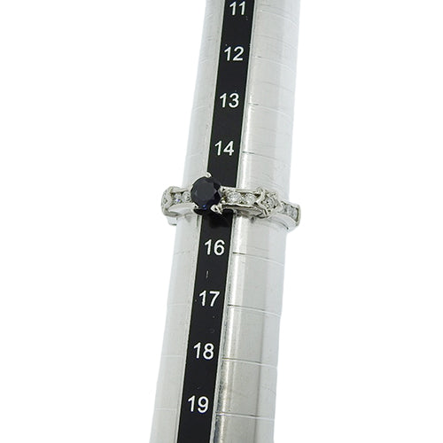 蓝宝石和钻石星形戒指 S0.629/D0.45 Pt900 铂金