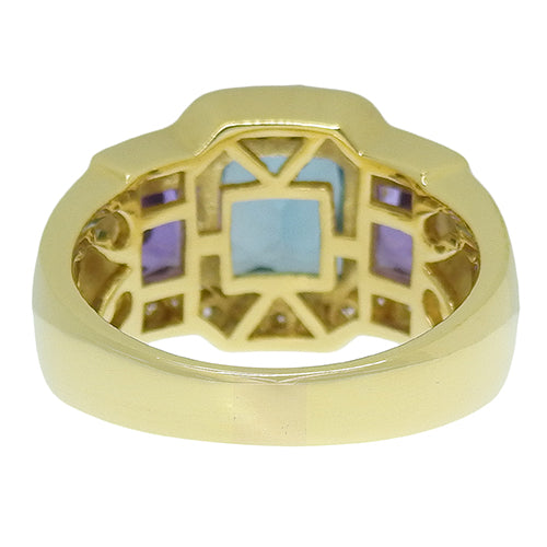 トパーズ ダイヤモンド リング D0.39 K18 イエローゴールド YG