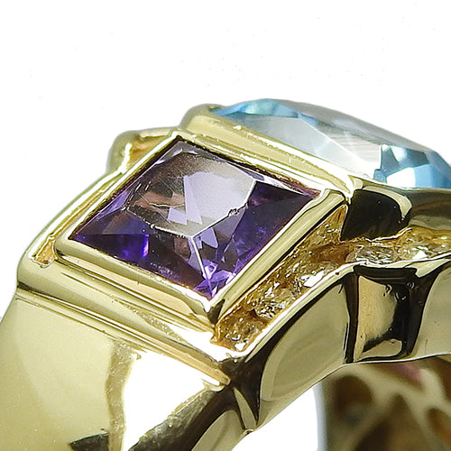 黄玉和钻石戒指 D0.39 K18 黄金 YG