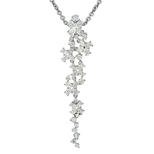 ダイヤモンド ネックレス D2.28,0.84 K18 ホワイトゴールド WG