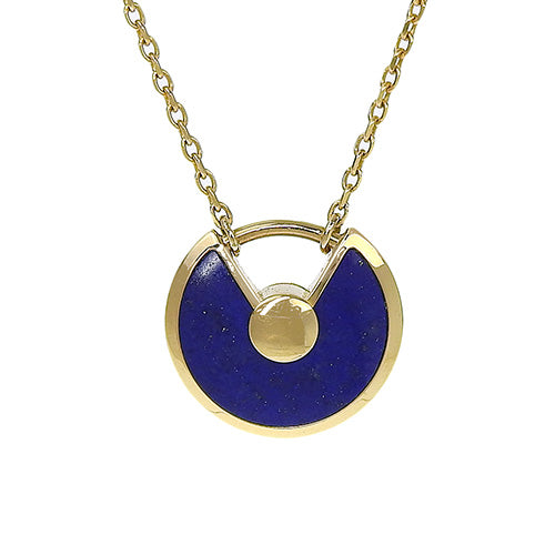 Amulet de Cartier necklace with diamonds and lapis lazuli in 18K yellow gold.